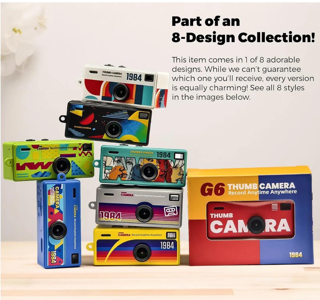 1984 Retro Thumb Camera Keychain – Blind Box Mini Digital Camera, 1080P HD