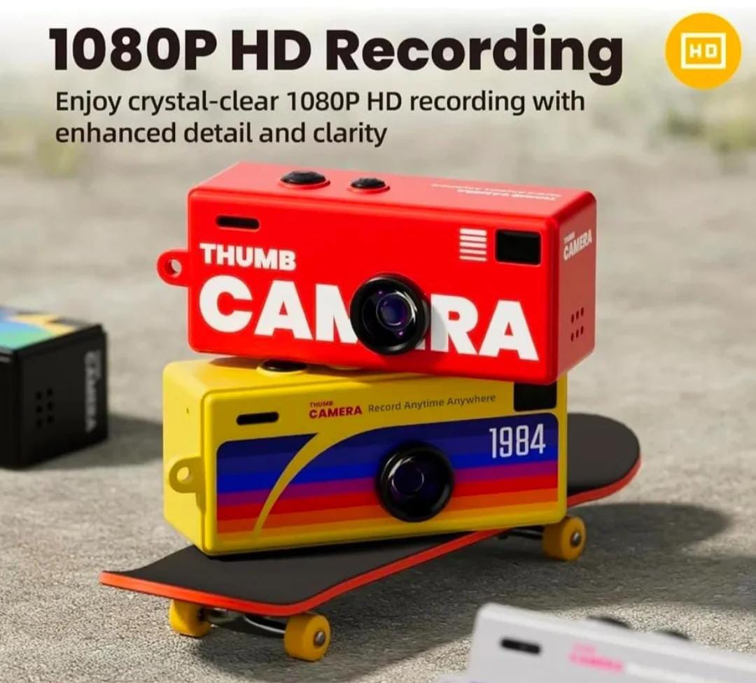 1984 Retro Thumb Camera Keychain – Blind Box Mini Digital Camera, 1080P HD